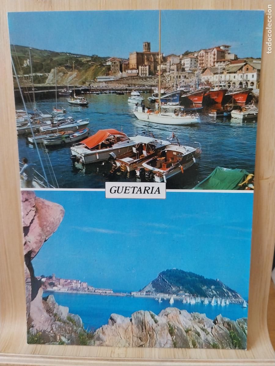 Postales: GUETARIA ED FOTO GAR ZARAUZ SC ORIGINAL DOBLE VISTA BARCOS