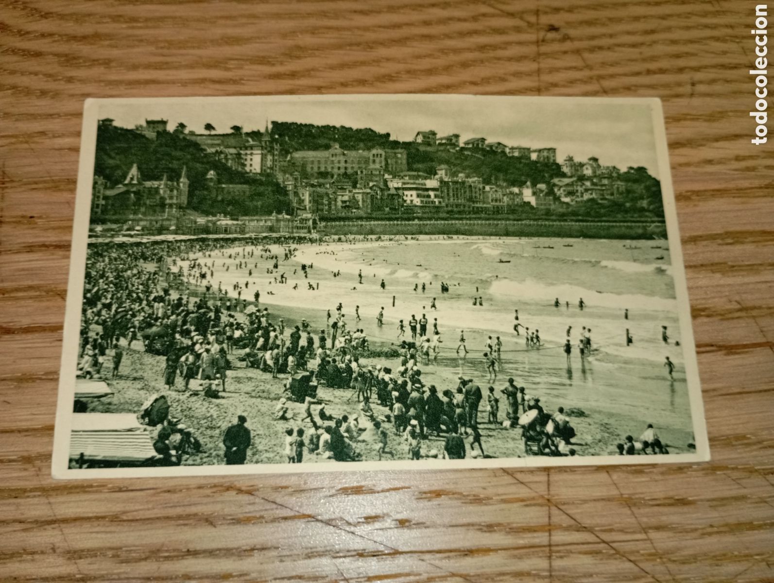 Postales: SAN SEBASTI&Aacute;N (GUIP&Uacute;ZCOA) - LA PLAYA HORA DEL BA&Ntilde;O - FOTO GALARZA