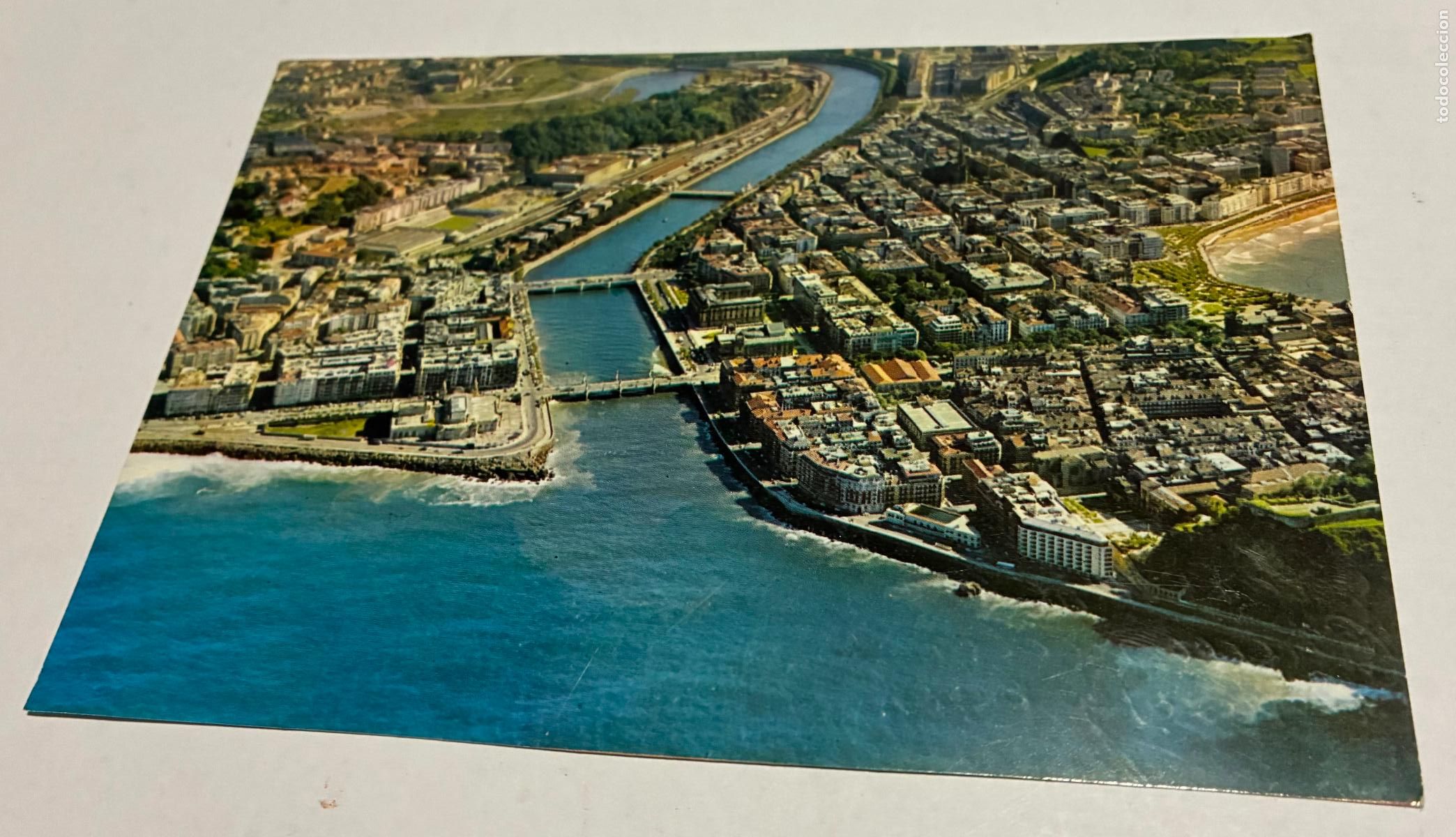 Postales: POSTAL VISTA AEREA SAN SEBASTIAN A&Ntilde;OS 60