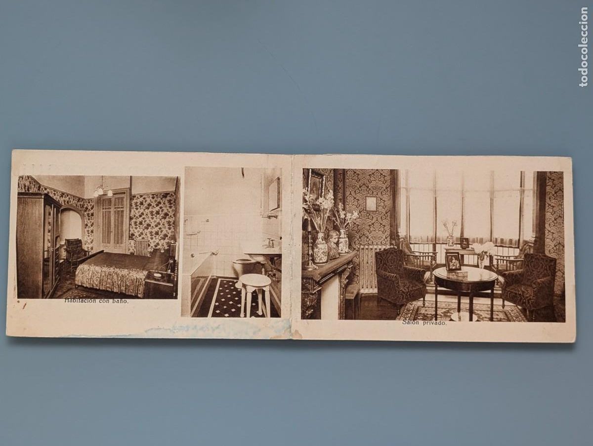 Postales: POSTAL PUBLICITARIA DOBLE BILBAO HOTEL TORRONTEGUI ARENAL SAN NICOLAS SALON PRIVADO Y HABITA VIZCAYA