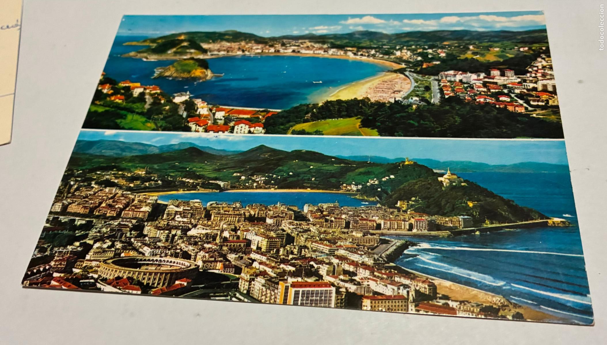 Postales: POSTAL SAN SEBASTIAN, Vista General desde Igueldo, Vista Parcial desde Ulla