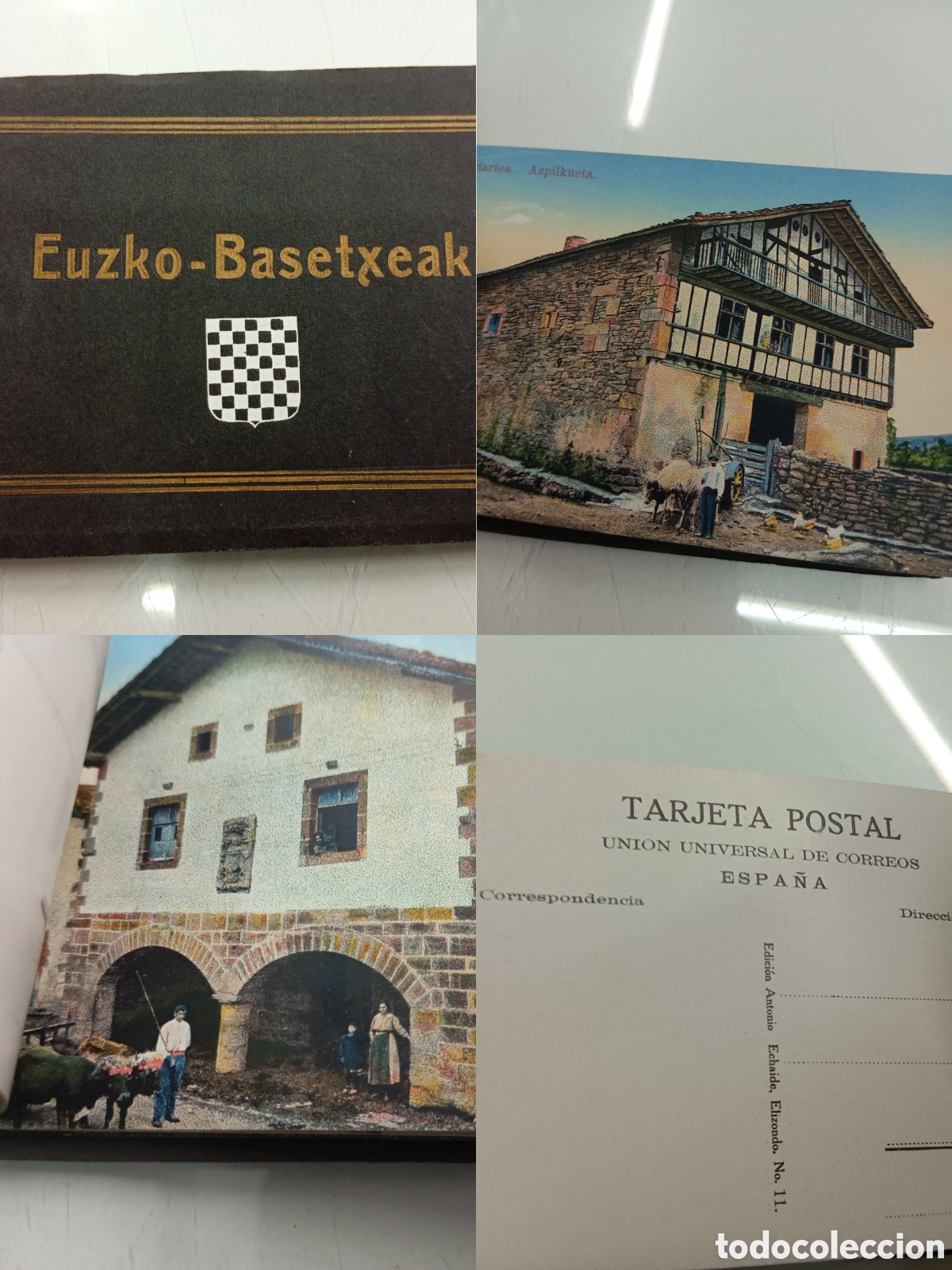 Postales: ALBUM ANTIGUAS 14 POSTALES CASERIOS VASCOS EUZKO BASETXEAK A. ECHAIDE ELIZONDO BASERRI PAIS VASCO