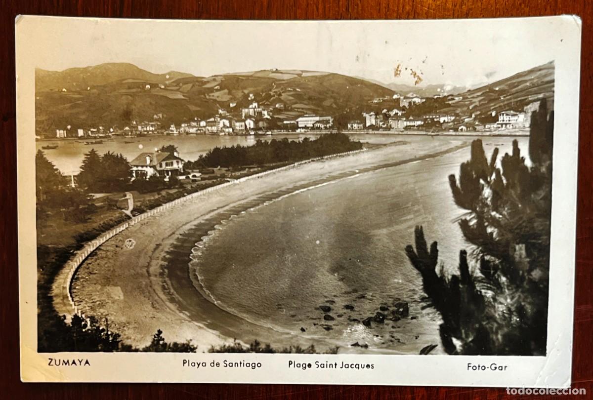 Postales: ANTIGUA FOTO POSTAL DE ZUMAYA, PLAYA DE SANTIAGO, FOTO GAR, ESCRITA