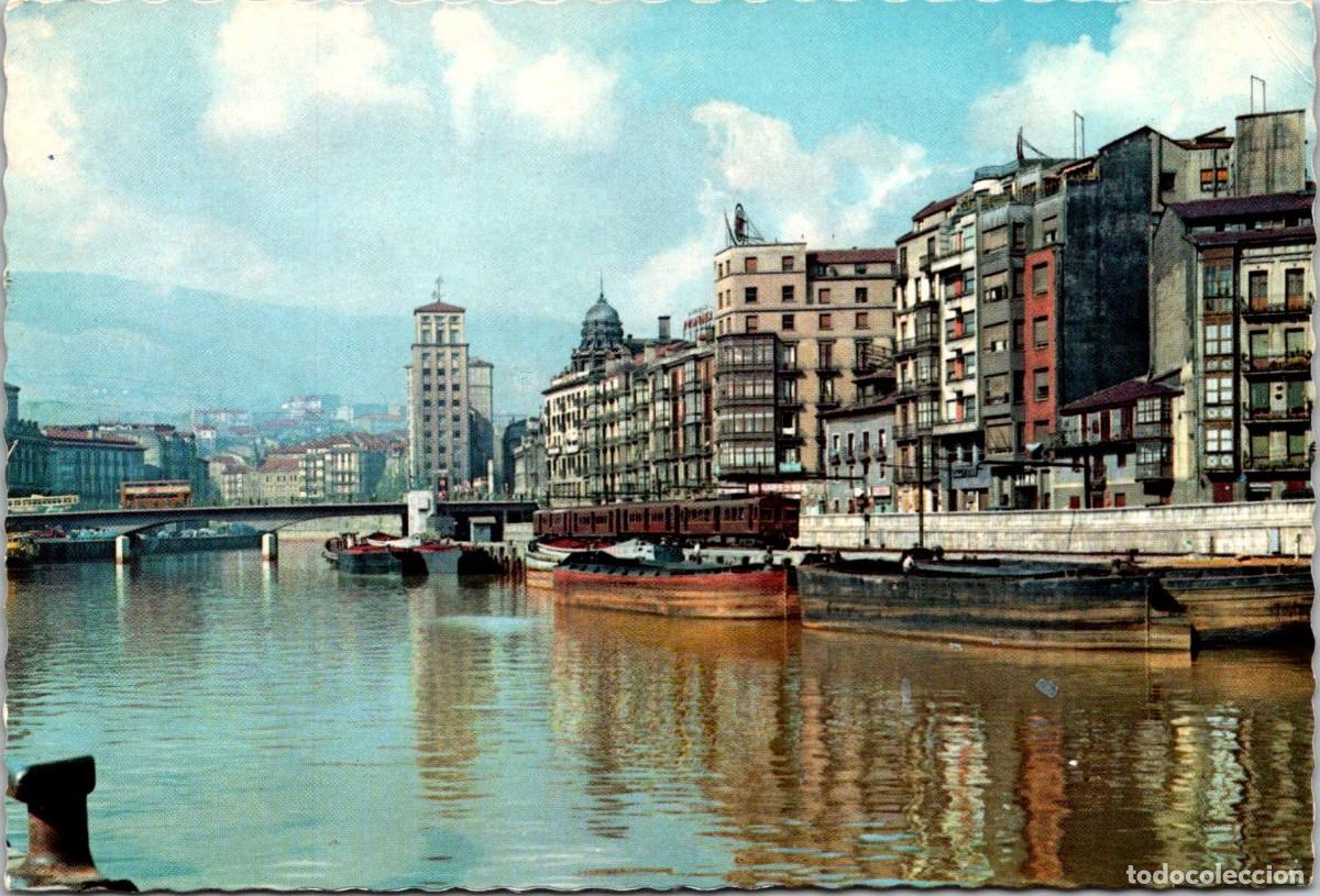 Postales: Bilbao - Muelle de Ripa - Garc&iacute;a Garrabella 2207 - 151x102mm - Troleb&uacute;s 2 pisos - Tren de Carga