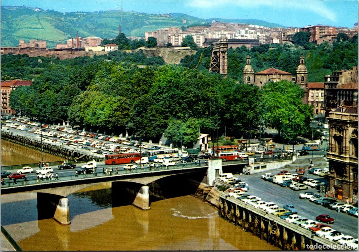 Postales: Bilbao - Puente de la Victoria - Troleb&uacute;s 2 pisos
