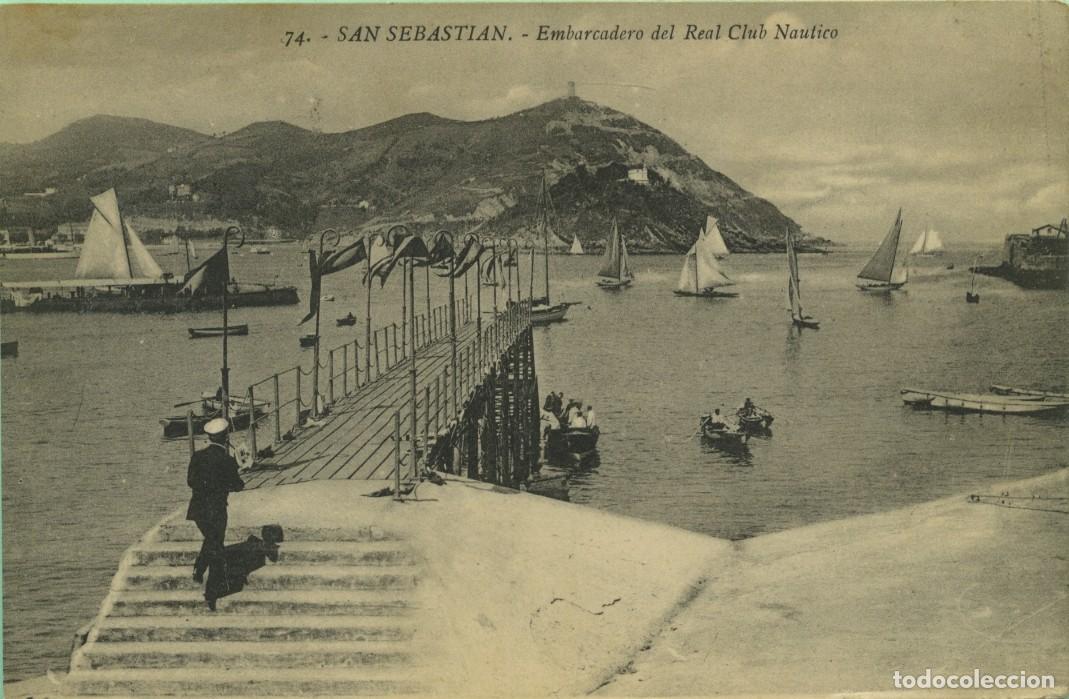 Postales: N&ordm; 74-SAN SEBASTI&Aacute;N. Pa&iacute;s Vasco. Embarcadero del Real Club N&aacute;utico. Sin circular
