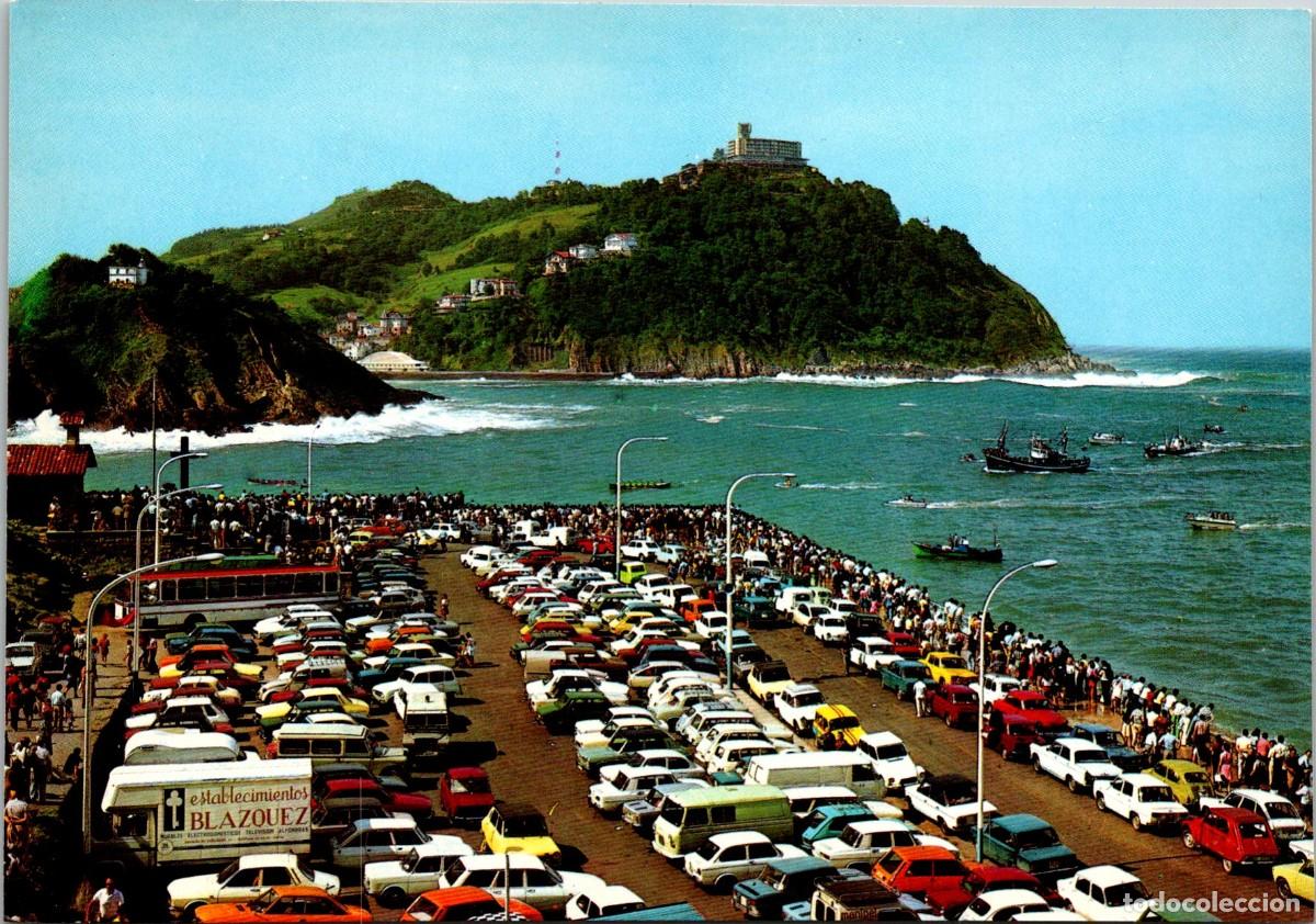 Postales: San Sebasti&aacute;n - Regata de traineras - Manipel 18 - 149x104mm - Furg&oacute;n Estab. Bl&aacute;zquez - JEEP Polic&iacute;a