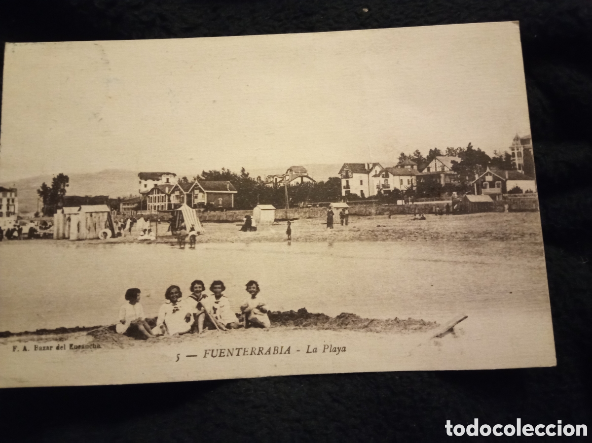 Postales: Antigua postal fotogr&aacute;fica, Fuenterrabia, La Playa, escrita