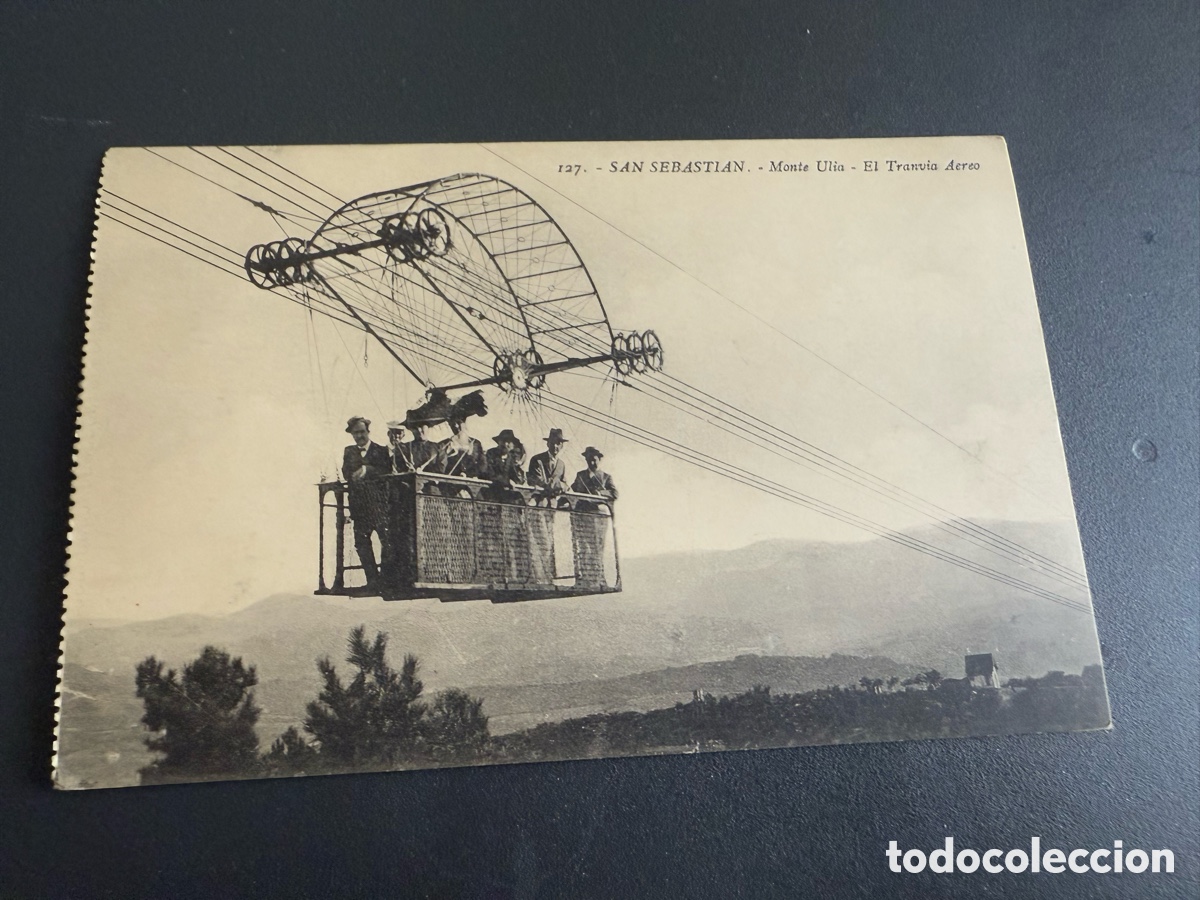 Postales: Postal. SAN SEBASTI&Aacute;N. MONTE ULIA. Tranv&iacute;a A&eacute;reo