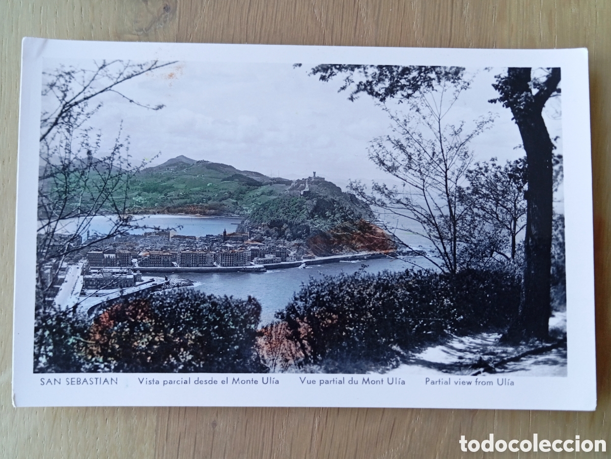 Postales: POSTAL SAN SEBASTI&Aacute;N VISTA PARCIAL DESDE EL MONTE UL&Iacute;A MANIPOL SIN CIRCULAR