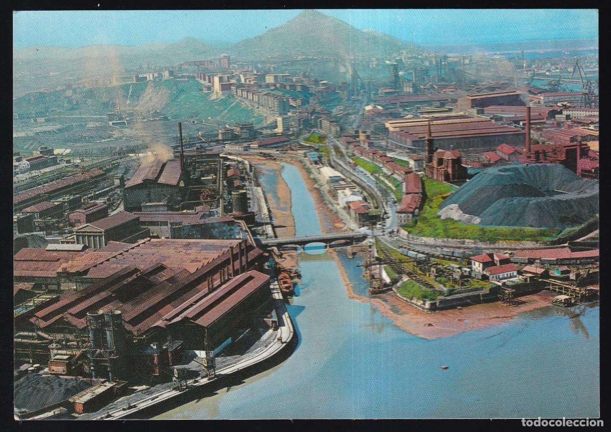 Postales: Bilbao. *R&iacute;a Bilbao y Altos Hornos. Vista a&eacute;rea* Excl. San Cayetano n&ordm; 58. Nueva.