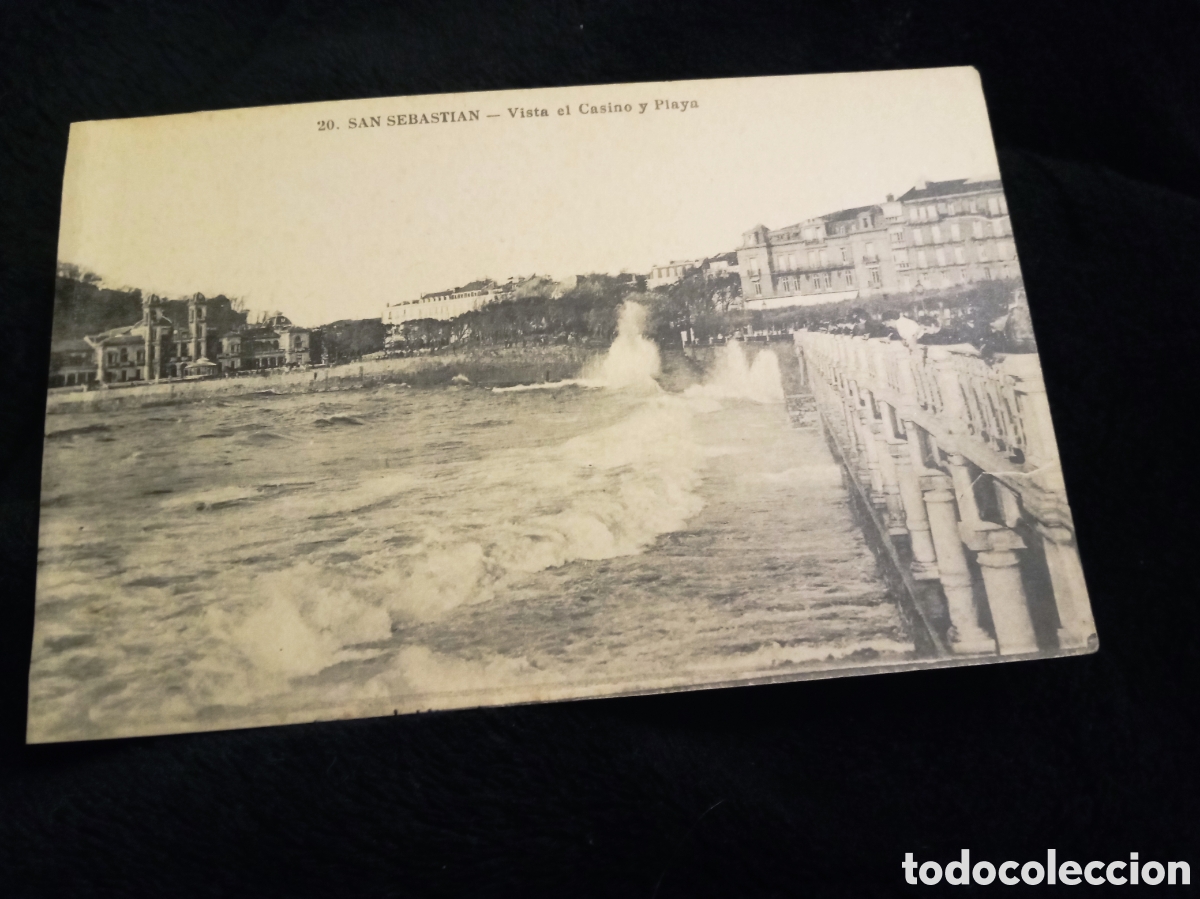 Postales: Antigua postal fotogr&aacute;fica, San Sebasti&aacute;n, Vista del Casino y playa