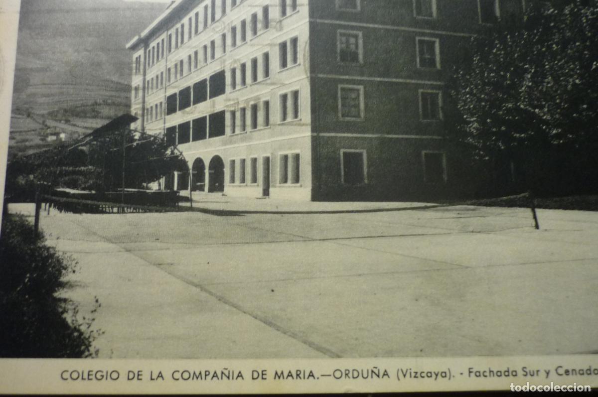 Postales: postal ordu&ntilde;a colegio cia. de maria fachada sur y cenador circulada