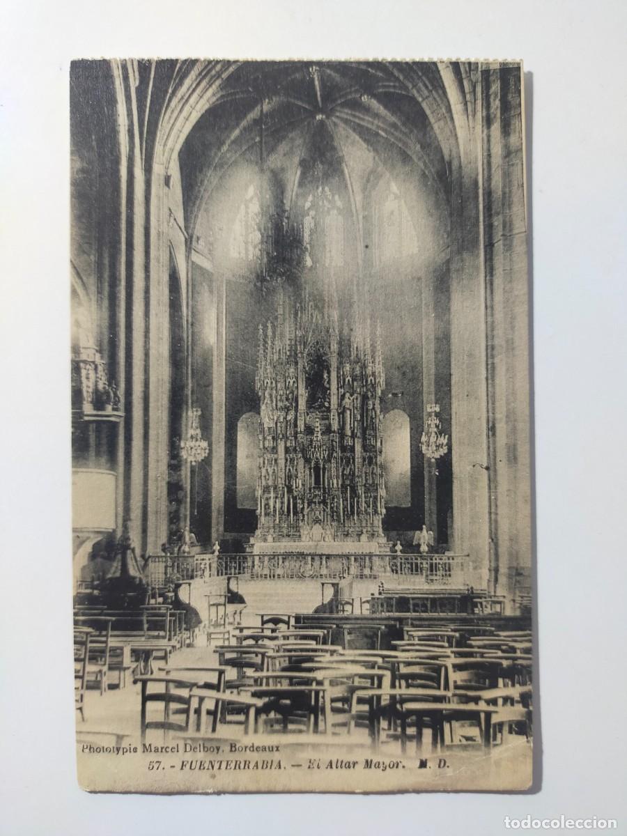 Postales: Tarjeta Postal FUENTERRABIA (Guip&uacute;zcoa): El Altar Mayor - Fot Marcel Delboy - Sin Circular.