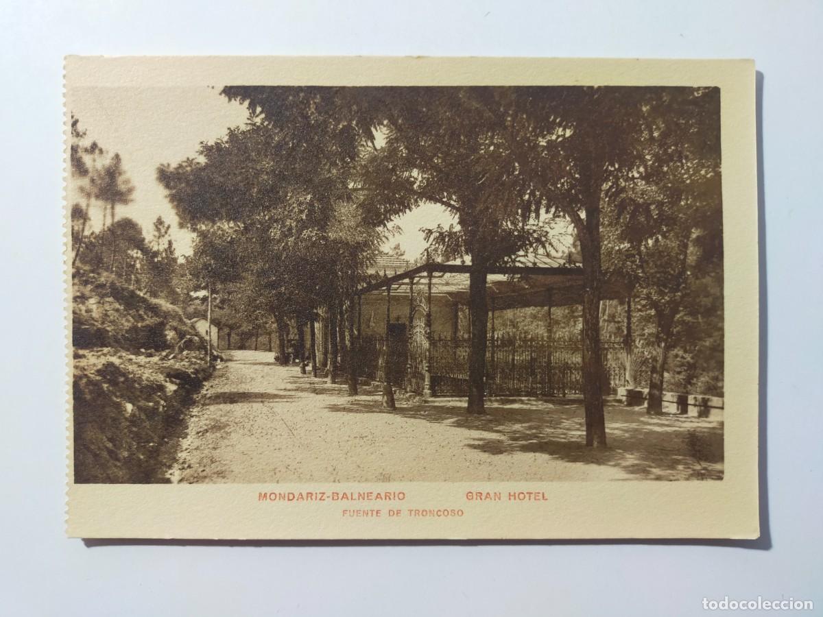 Postales: Tarjeta Postal: Balneario MONDARIZ (Pontevedra) Gran Hotel - Fuente de Troncoso - S/C