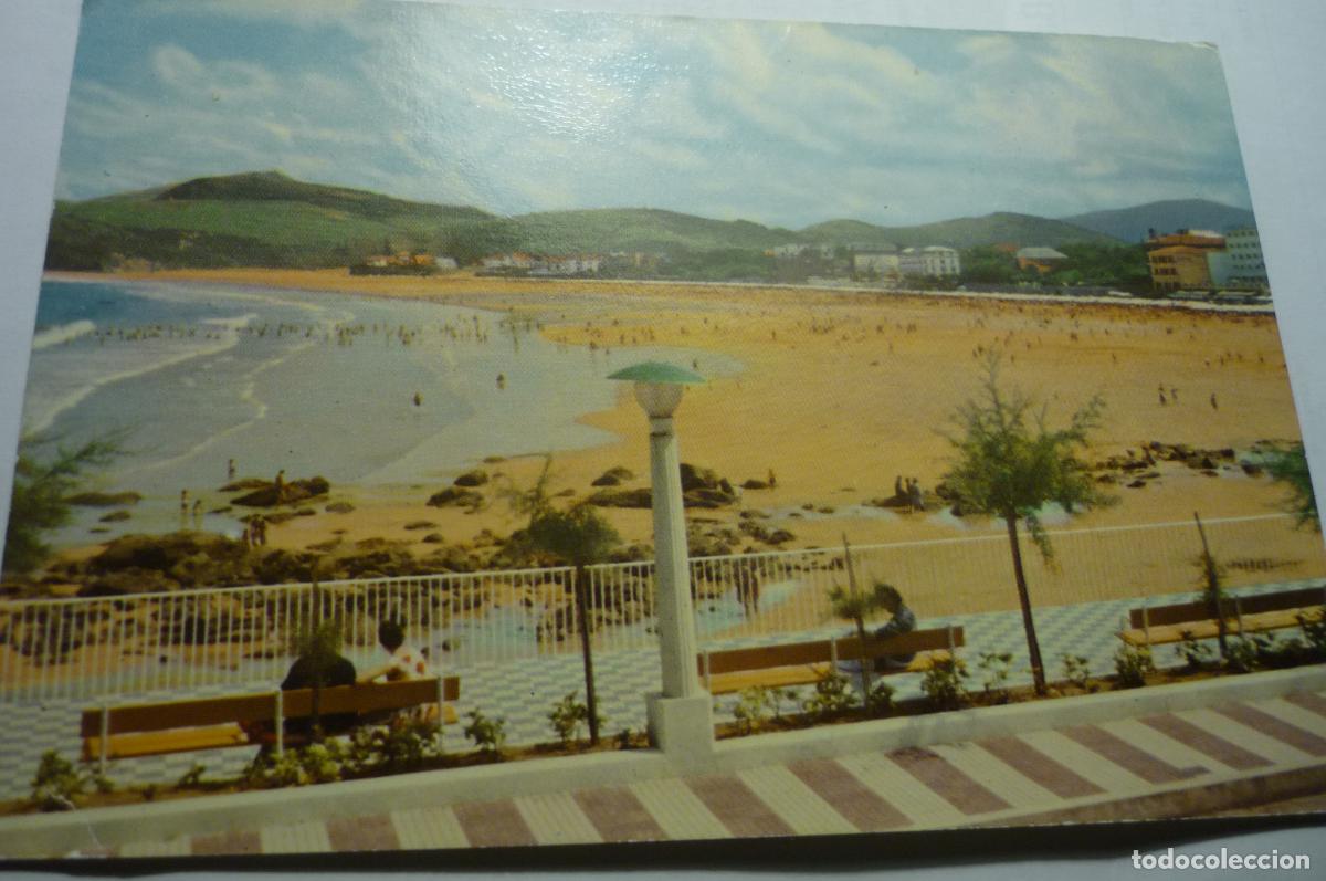 Postales: postal zarauz parcial playa escrita cm