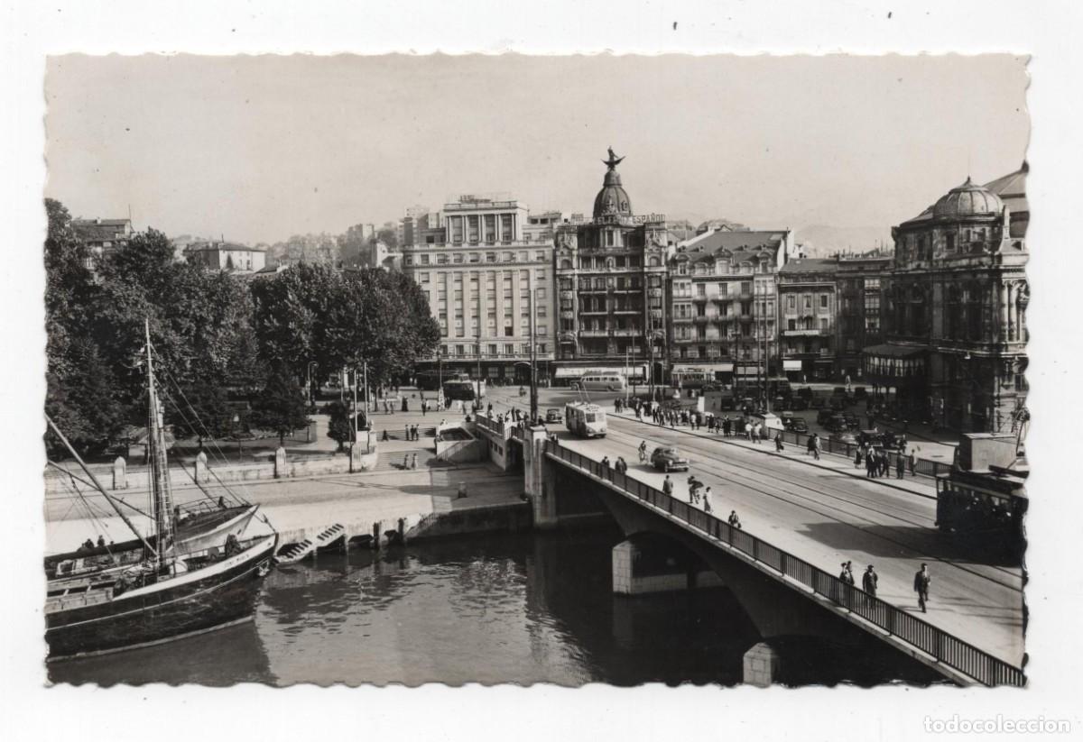 Postales: BILBAO PUENTE DE LA VICTORIA Y TEATRO ARRIAGA GARCIA GARRABELLA NUEVA VER DOS CARAS
