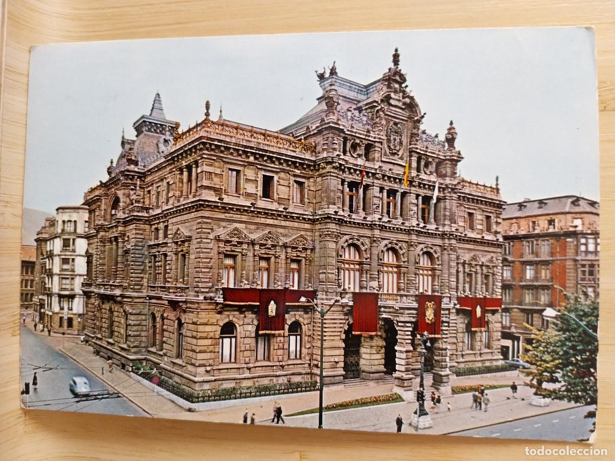 Postales: PALACIO DIPUTACION BILBAO ED SAN CAYETANO 7243 ESCRITA A&Ntilde;O 1972 ANIMADA COCHES CL&Aacute;SICOS