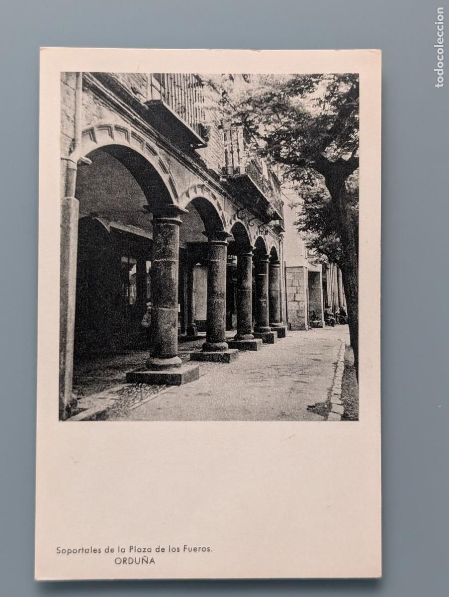 Postales: RARA POSTAL ORDU&Ntilde;A SOPORTALES DE PLAZA DE LOS FUEROS VIZCAYA ED HUECOGRABADO FOURNIER PERFECTA CONS