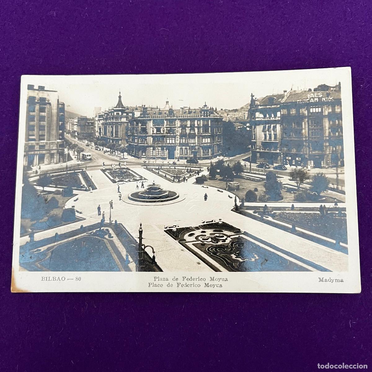 Postales: POSTAL DE BILBAO (VIZCAYA). PLAZA DE FEDERICO MOYUA.