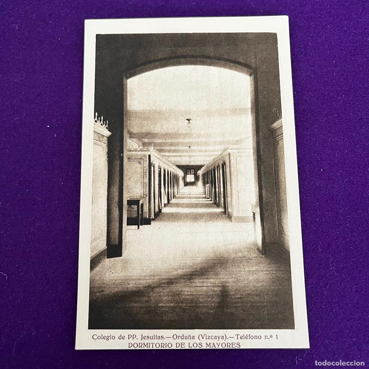 Postales: POSTAL DE ORDU&Ntilde;A (VIZCAYA). COLEGIO DE PP JESUITAS. DORMITORIO DE LOS MAYORES.