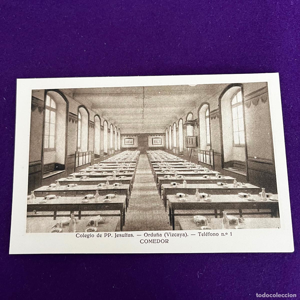 Postales: POSTAL DE ORDU&Ntilde;A (VIZCAYA). COLEGIO DE PP JESUITAS. COMEDOR.