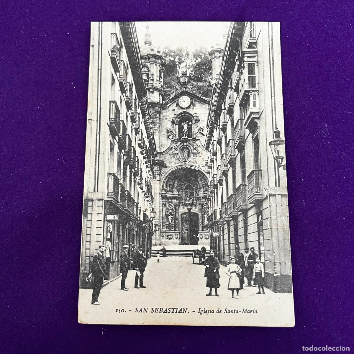 Postales: POSTAL DE SAN SEBASTIAN (GUIPUZCOA). IGLESIA DE SANTA MARIA.