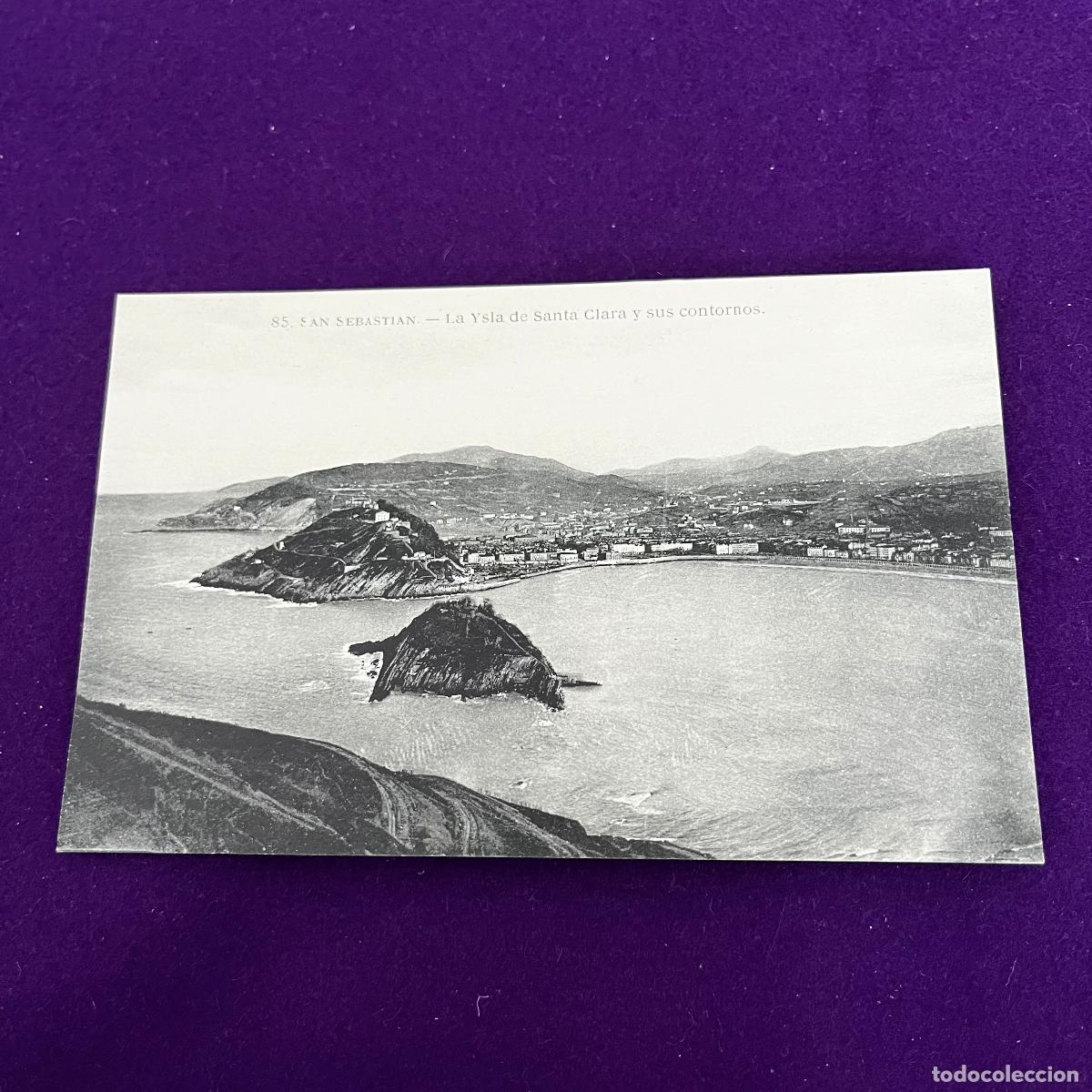 Postales: POSTAL DE SAN SEBASTIAN (GUIPUZCOA). LA ISLA DE SANTA CLARA Y SUS CONTORNOS.