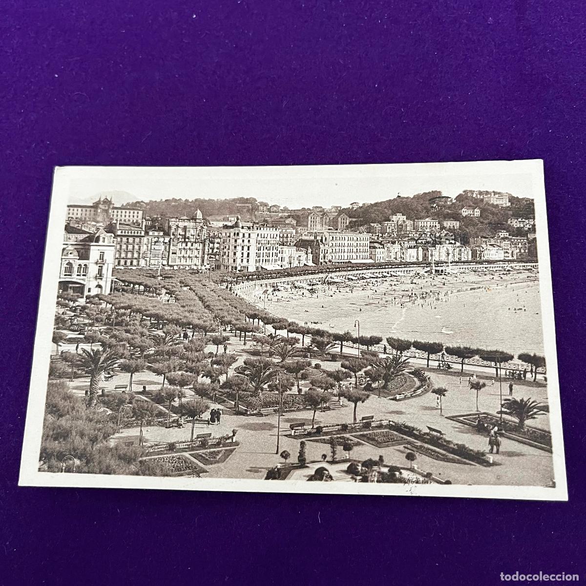 Postcards: POSTAL DE SAN SEBASTIAN (GUIPUZCOA). JARDINES Y PLAYA.