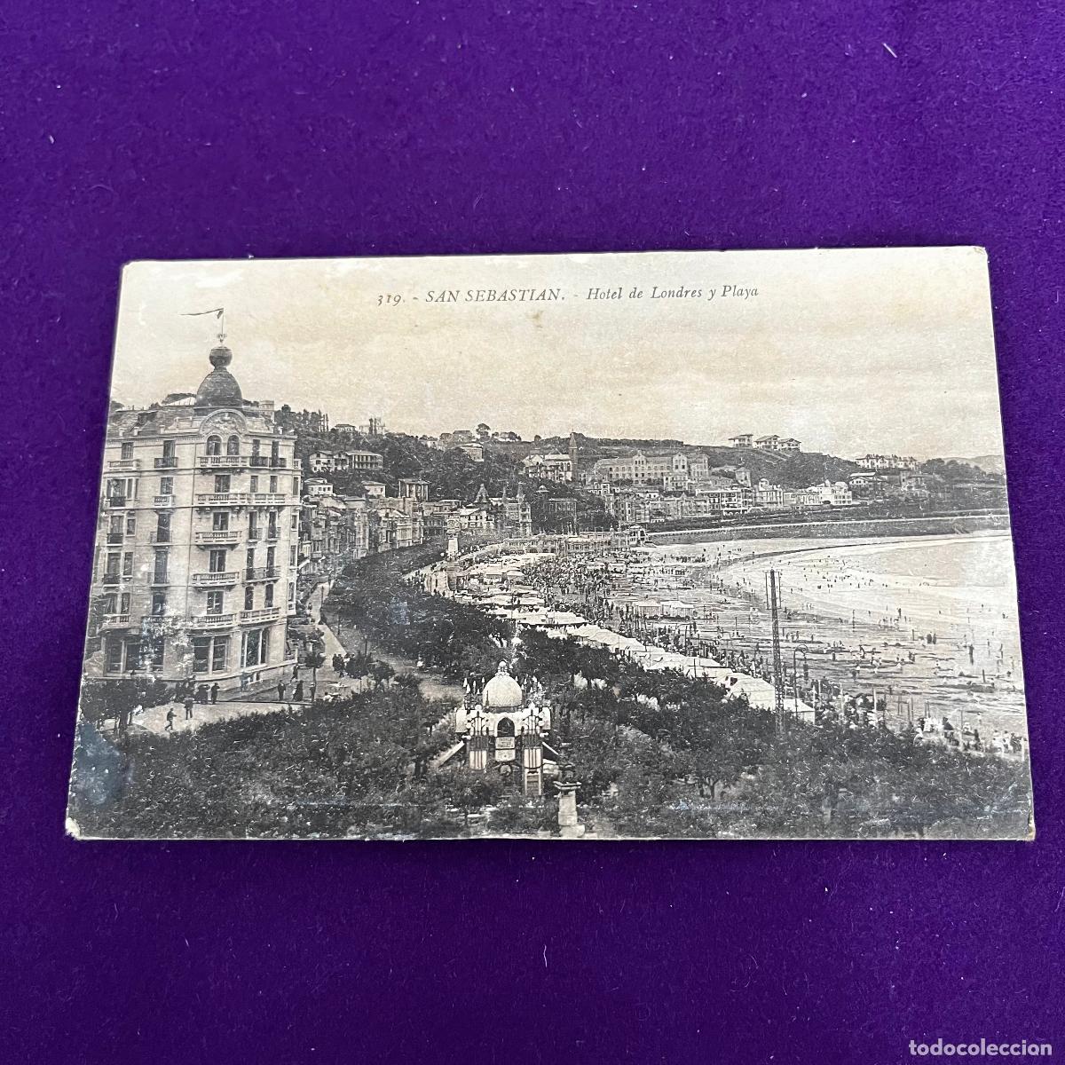 Postales: POSTAL DE SAN SEBASTIAN (GUIPUZCOA). HOTEL DE LONDRES Y PLAYA.