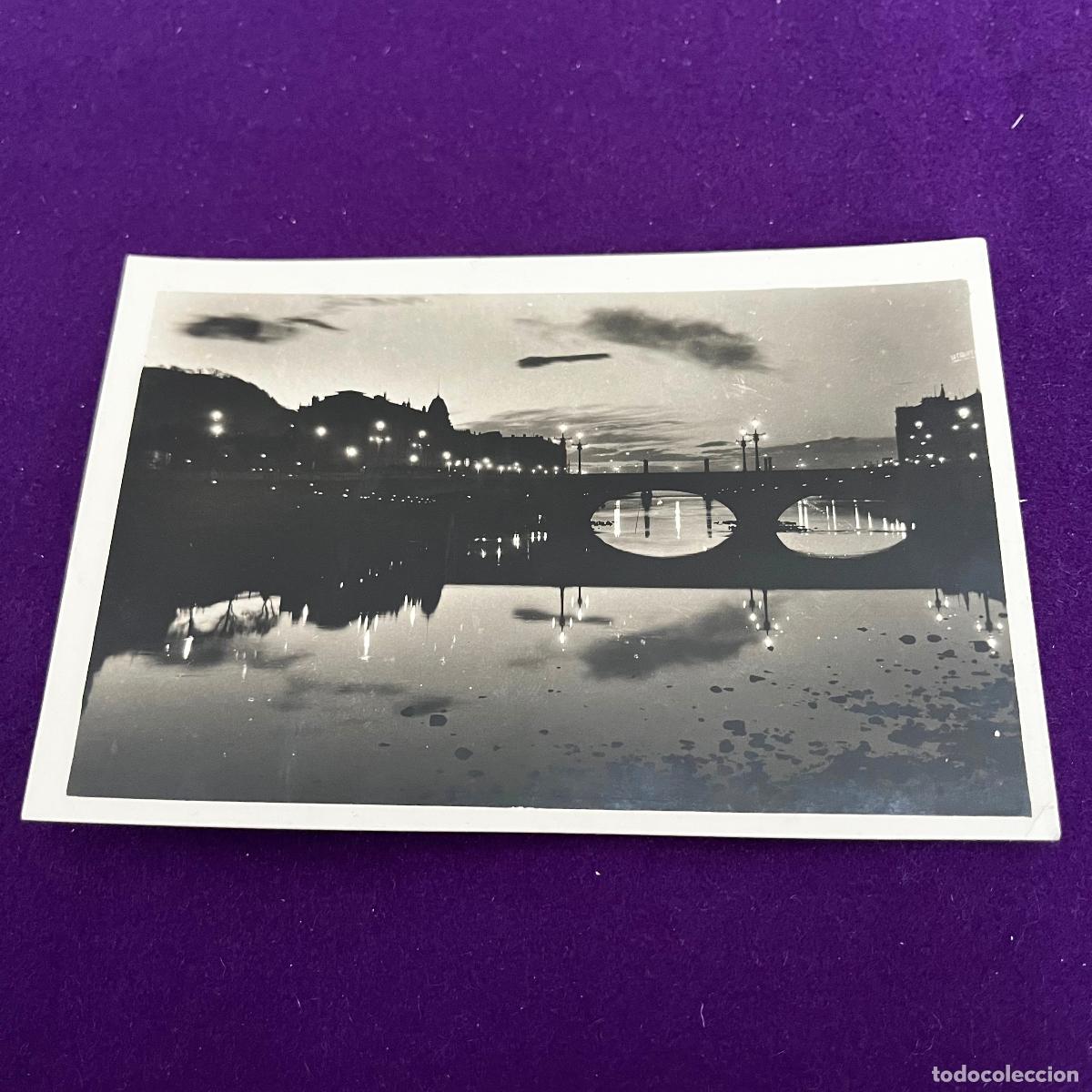 Postales: POSTAL DE SAN SEBASTIAN (GUIPUZCOA). PUENTE DE SANTA CATALINA DE NOCHE.