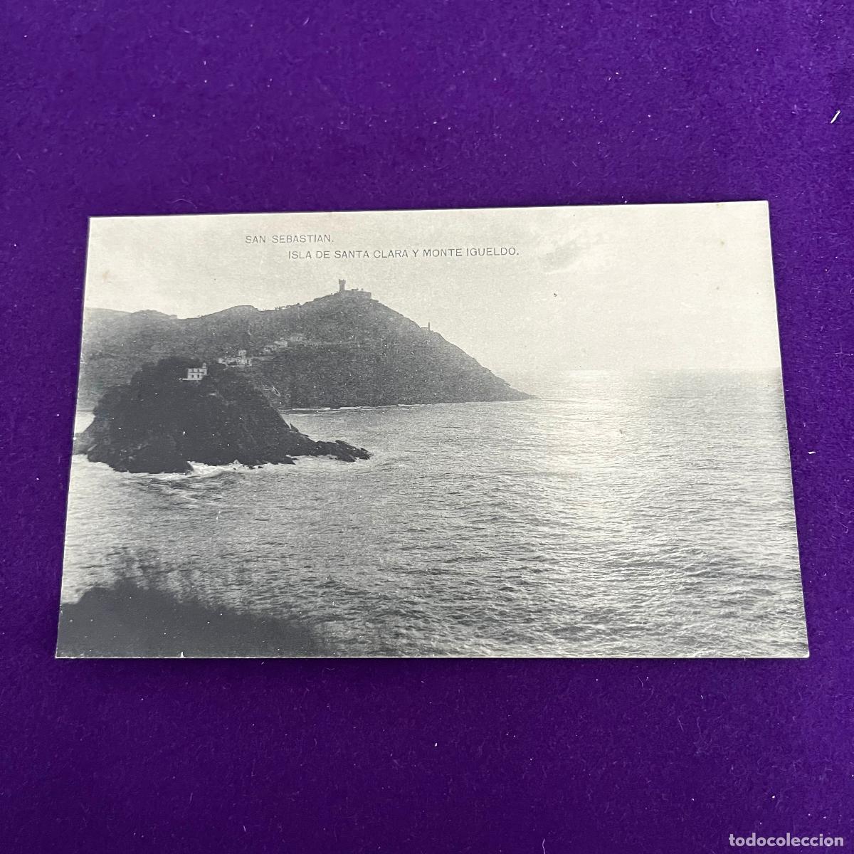 Postales: POSTAL DE SAN SEBASTIAN (GUIPUZCOA). ISLA DE SANTA CLARA Y MONTE IGUELDO.