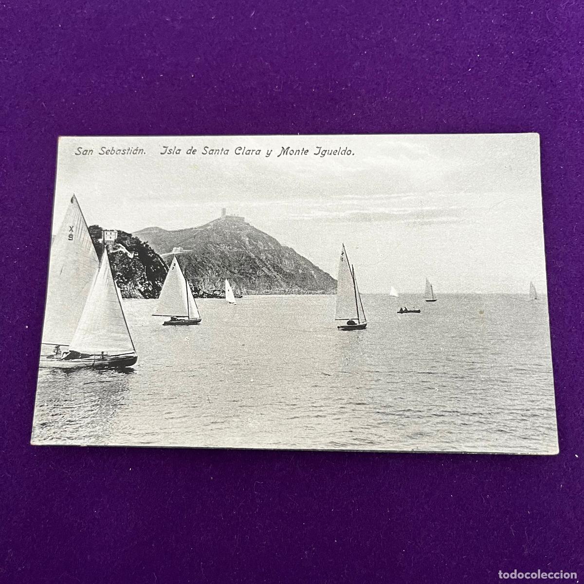 Postales: POSTAL DE SAN SEBASTIAN (GUIPUZCOA). ISLA DE SANTA CLARA Y MONTE IGUELDO.