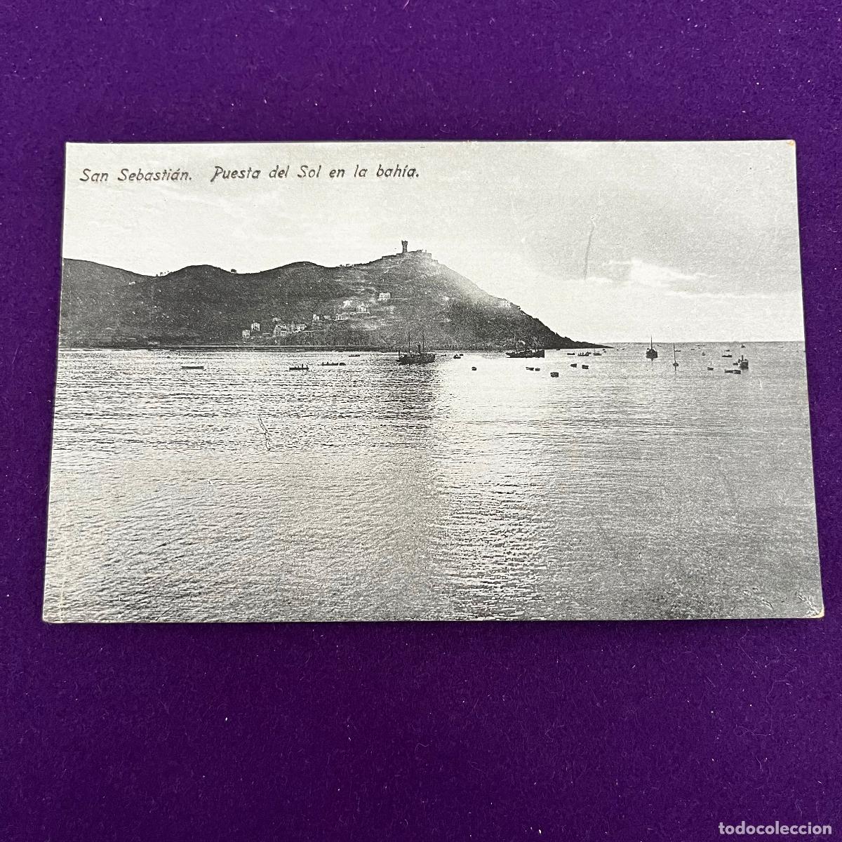 Postales: POSTAL DE SAN SEBASTIAN (GUIPUZCOA). PUESTA DE SOL EN LA BAHIA.