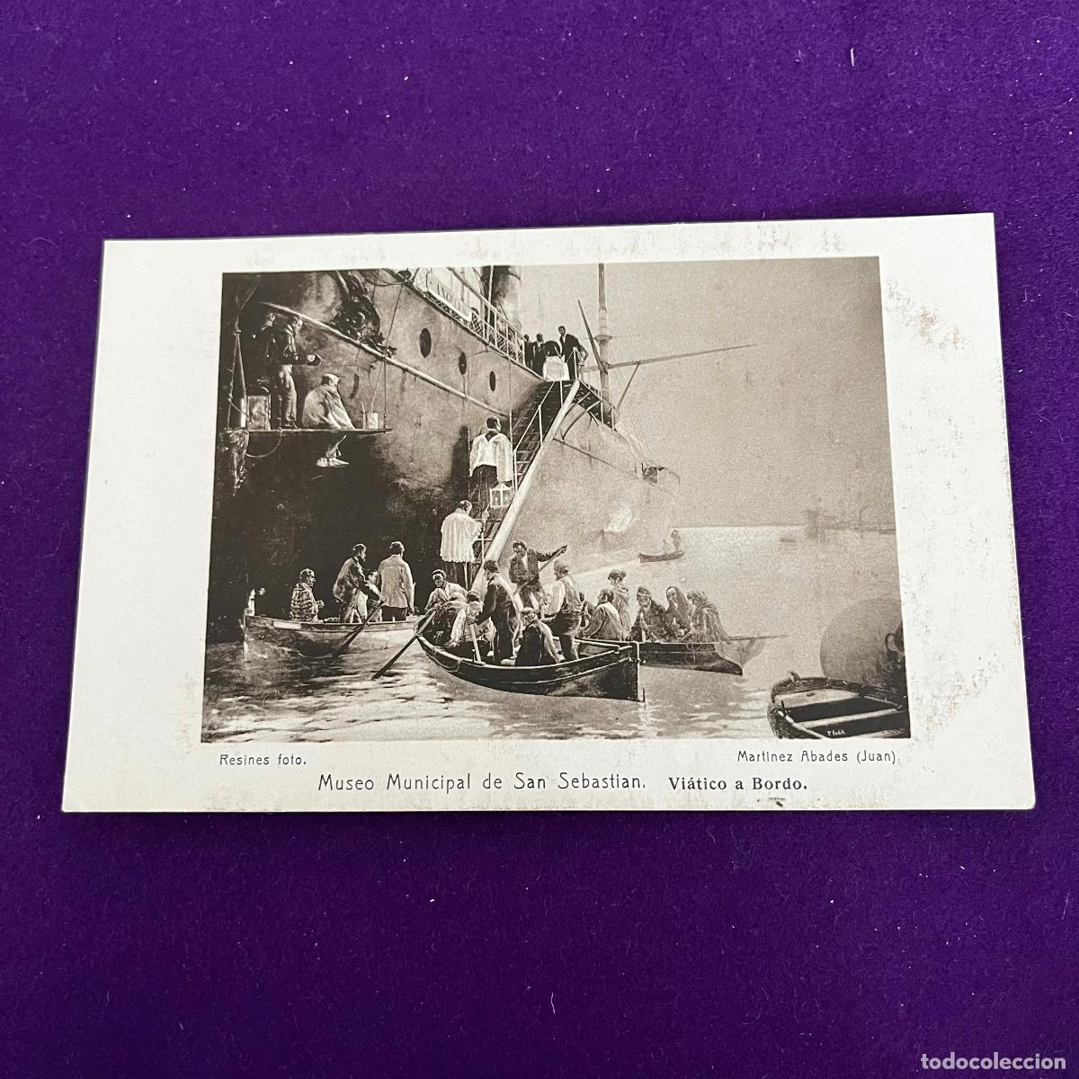 Postales: POSTAL DE SAN SEBASTIAN (GUIPUZCOA). MUSEO DE SAN SEBASTIAN. VIATICO A BORDO.