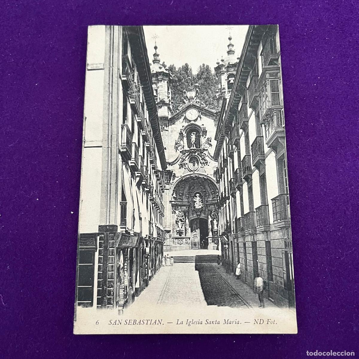 Postales: POSTAL DE SAN SEBASTIAN (GUIPUZCOA). LA IGLESIA DE SANTA MARIA.