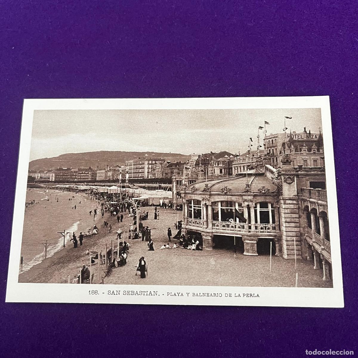 Postales: POSTAL DE SAN SEBASTIAN (GUIPUZCOA). PLAYA Y BALNEARIO DE LA PERLA.