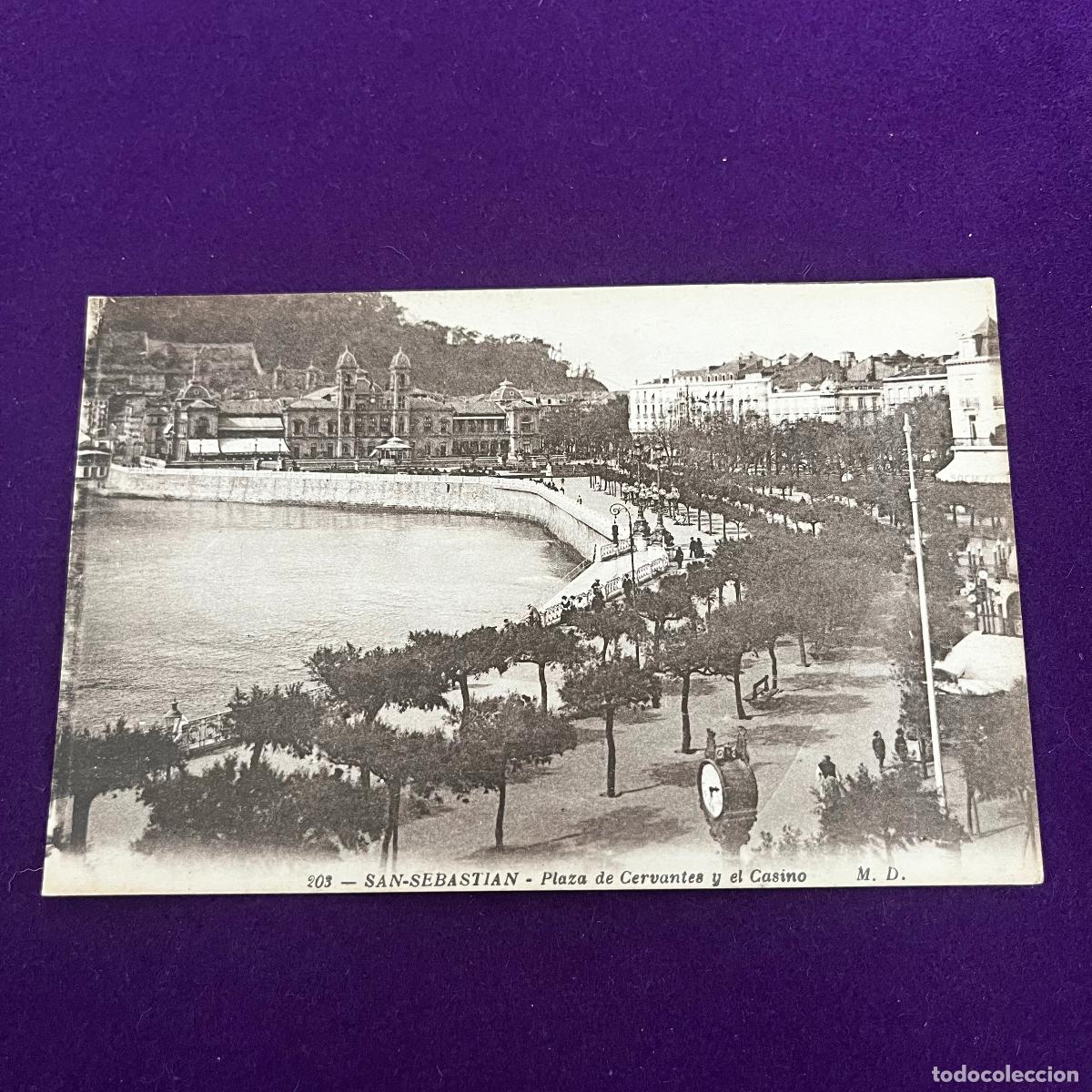 Postales: POSTAL DE SAN SEBASTIAN (GUIPUZCOA). PLAZA DE CERVANTES Y EL CASINO.