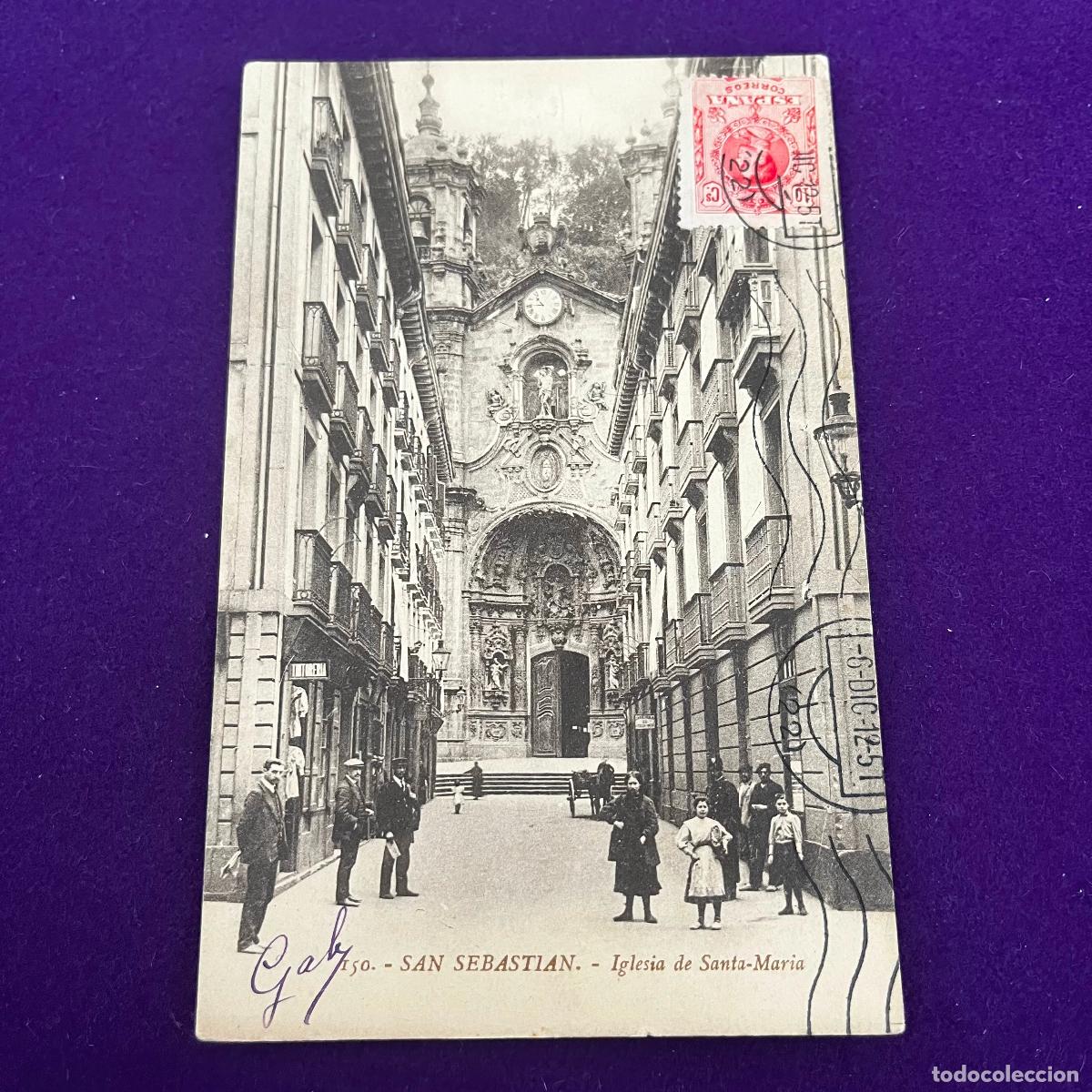 Postales: POSTAL DE SAN SEBASTIAN (GUIPUZCOA). IGLESIA DE SANTA MARIA.