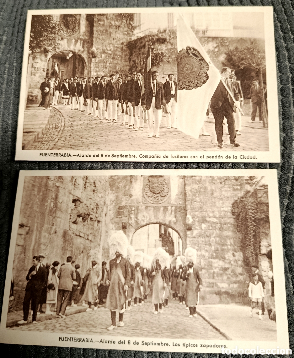 Postales: 2 Postales antiguas de Fuenterrabia,Alarde.