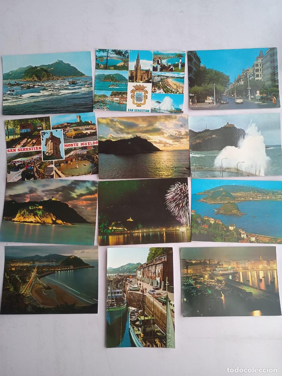 Postales: LOTE 12 POSTALES SAN SEBASTI&Aacute;N - SIN CIRCULAR - A&Ntilde;OS 60