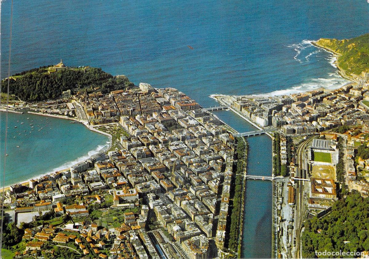 Postales: Postal de San Sebasti&aacute;n: Vista A&eacute;rea Panor&aacute;mica de la Ciudad