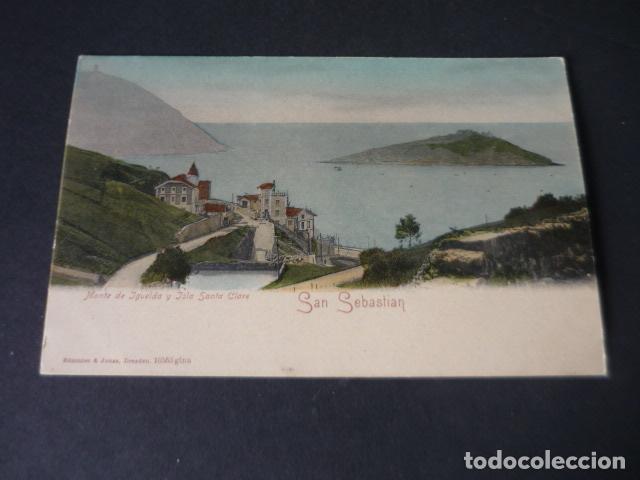 Postais: SAN SEBASTIAN MONTE DE IGUELDO Y ISLA DE SANTA CLARA ED. ROMMLER & JONAS SIN DIVIDIR