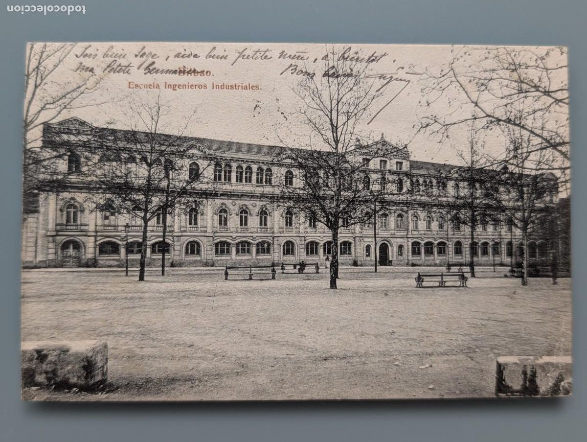 Postales: POSTAL BILBAO ESCUELA DE INGENIEROS LA CASILLA ED L.G. CIRCUL 1908 VIZCAYA SIN DIVIDIR PERFECTA CONS