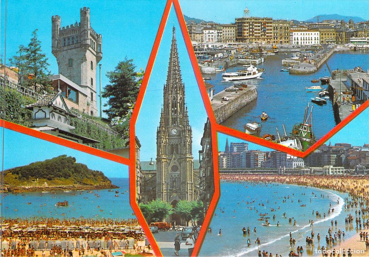 Postales: Postal de San Sebasti&aacute;n - Donostia, Multivista de la Ciudad y Playas