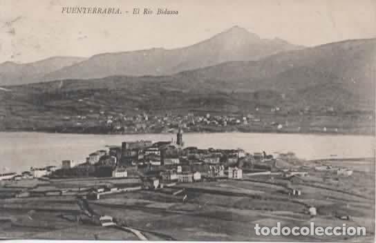 Postales: FUENTERRABIA ESCRITA RIO BIDASOA - Foto 1