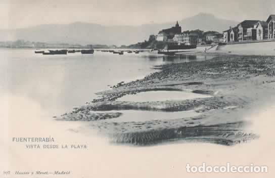 Postales: FUENTERRABIA VISTA DESDE LA PLAYA DORSO SIN DIVIDIR