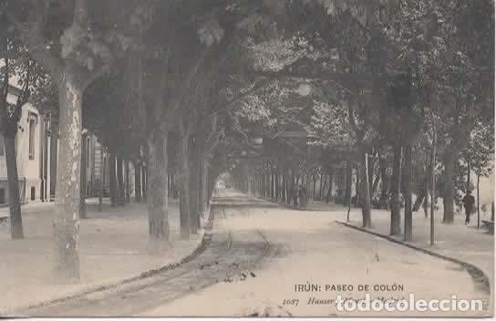 Postales: IRUN PASEO DE COLON ESCRITA 1907