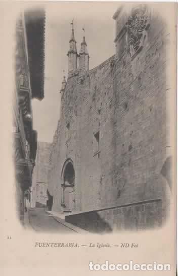 Postales: FUENTERRABIA DORSO SIN DIVIDIR IGLESIA