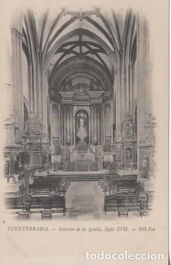 Postales: FUENTERRABIA DORSO SIN DIVIDIR INTERIOR IGLESIA